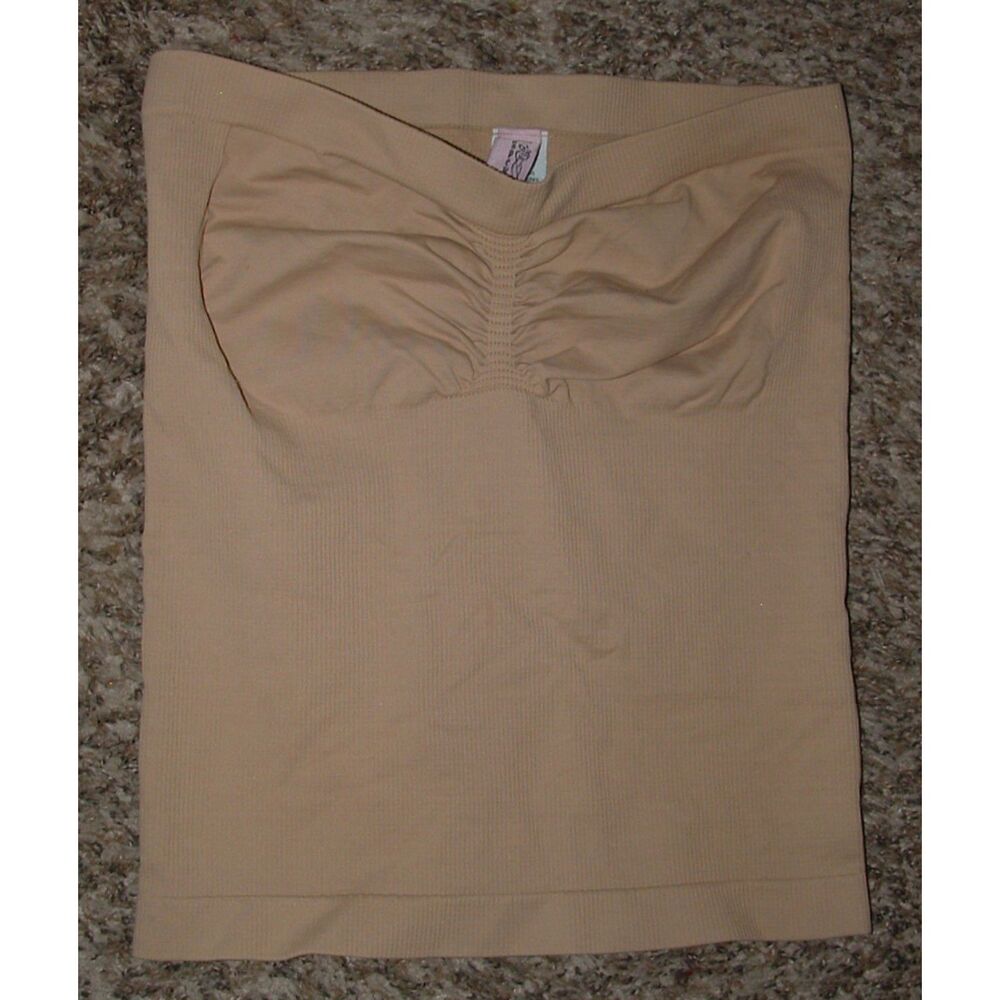 SHEAR SHAPEWEAR Stretchy Dark Tan Nylon Sz Medium Strapless Slimming Undershirt